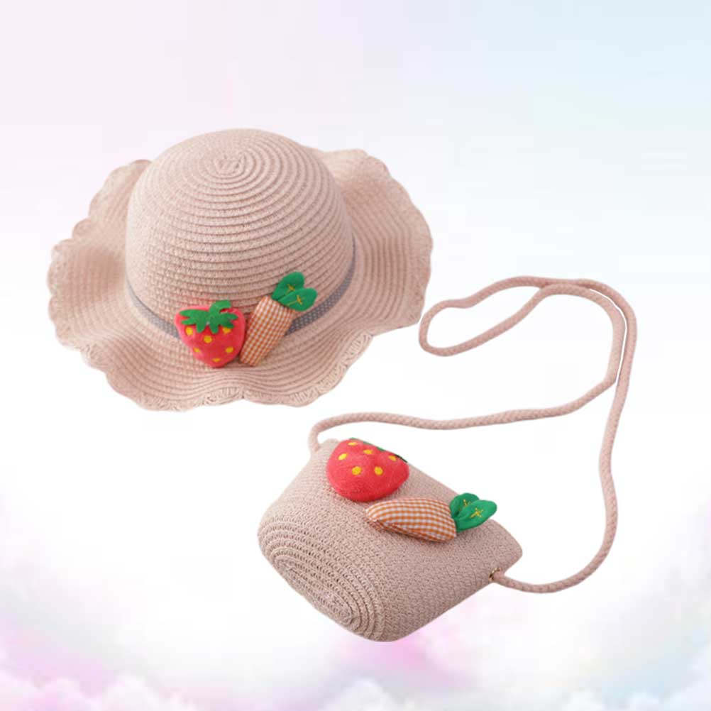 Straw Hat Summer - 1 Set Çocuk Hasır Güneş Koruyucu