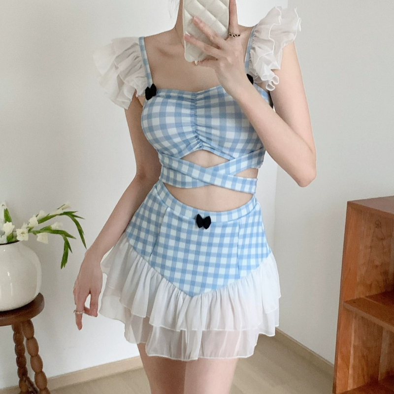 Women Fashion Outfits - Bayanlar Zayıflama Halter Mayo Sevimli Ilmek