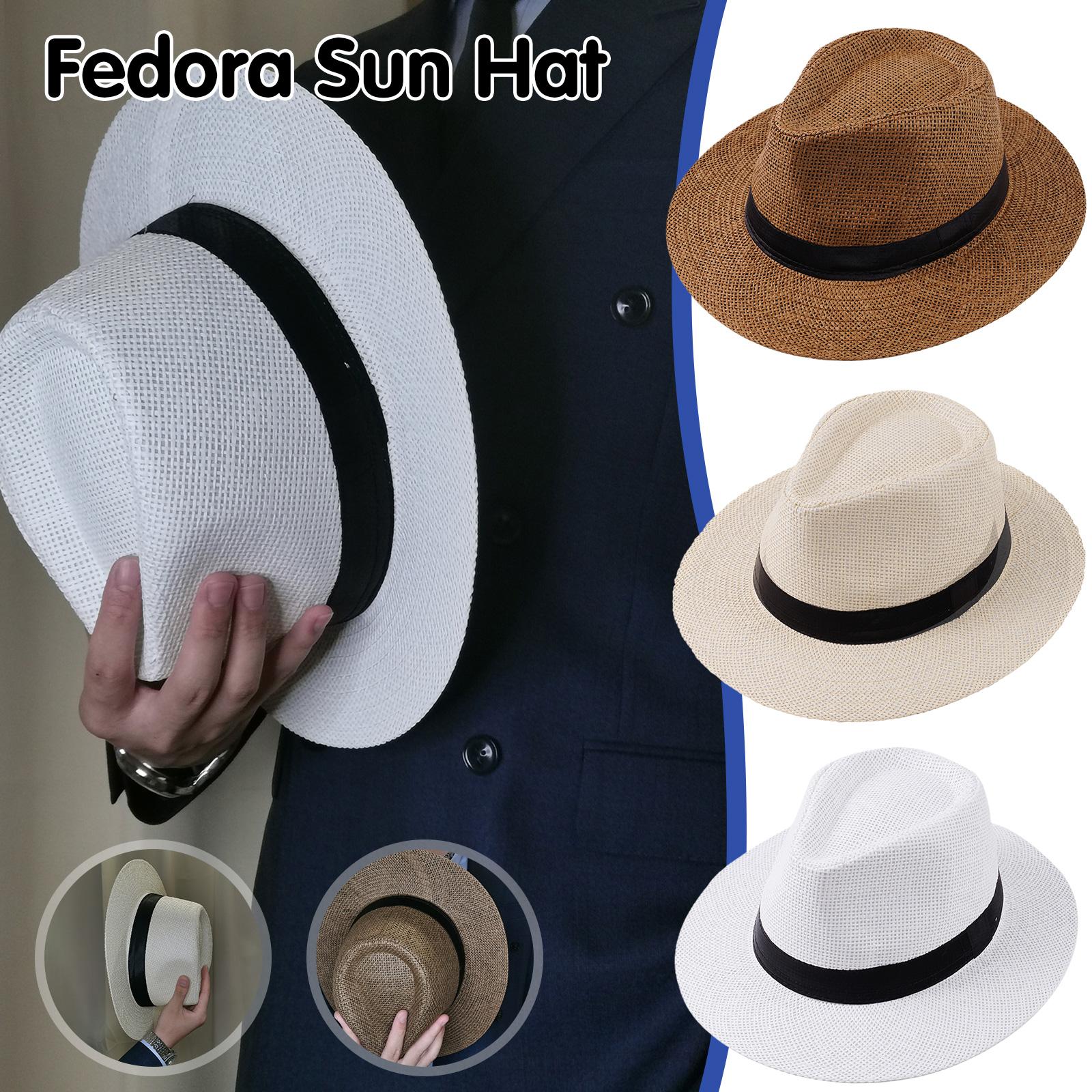 Straw Hat Summer - Erkekler Yaz Panama Hasır Şapka Doğal