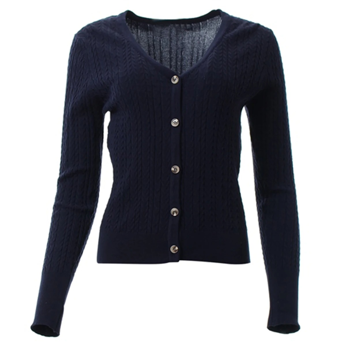 Ribbed Knit Sweater - Artı Boyutu kadın Düğme Aşağı Uzun