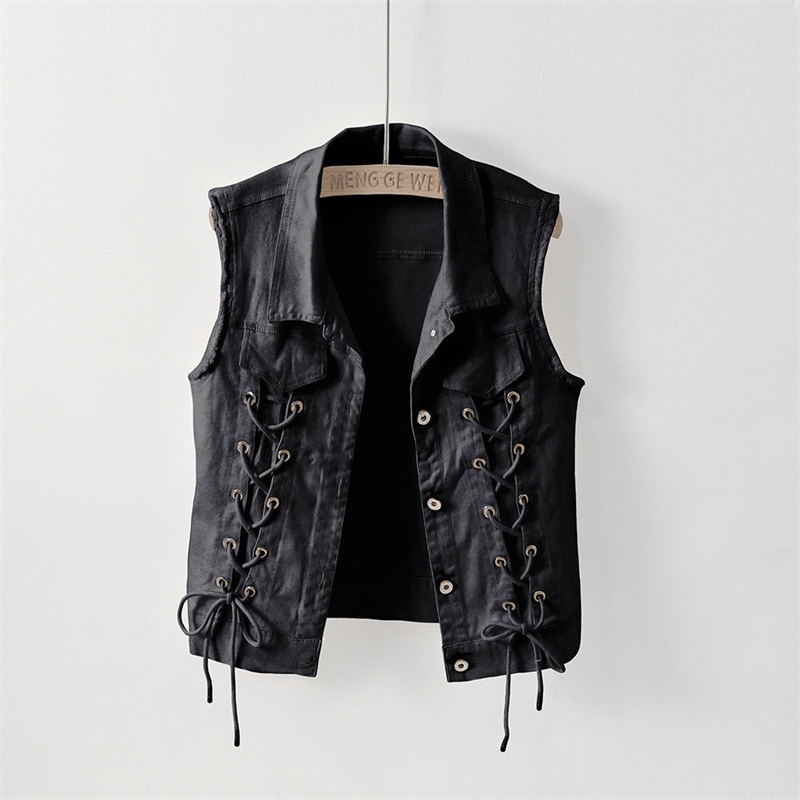 Women Fashion Jeans Top - Moda kot yelek Kadın İlkbahar Sonbahar