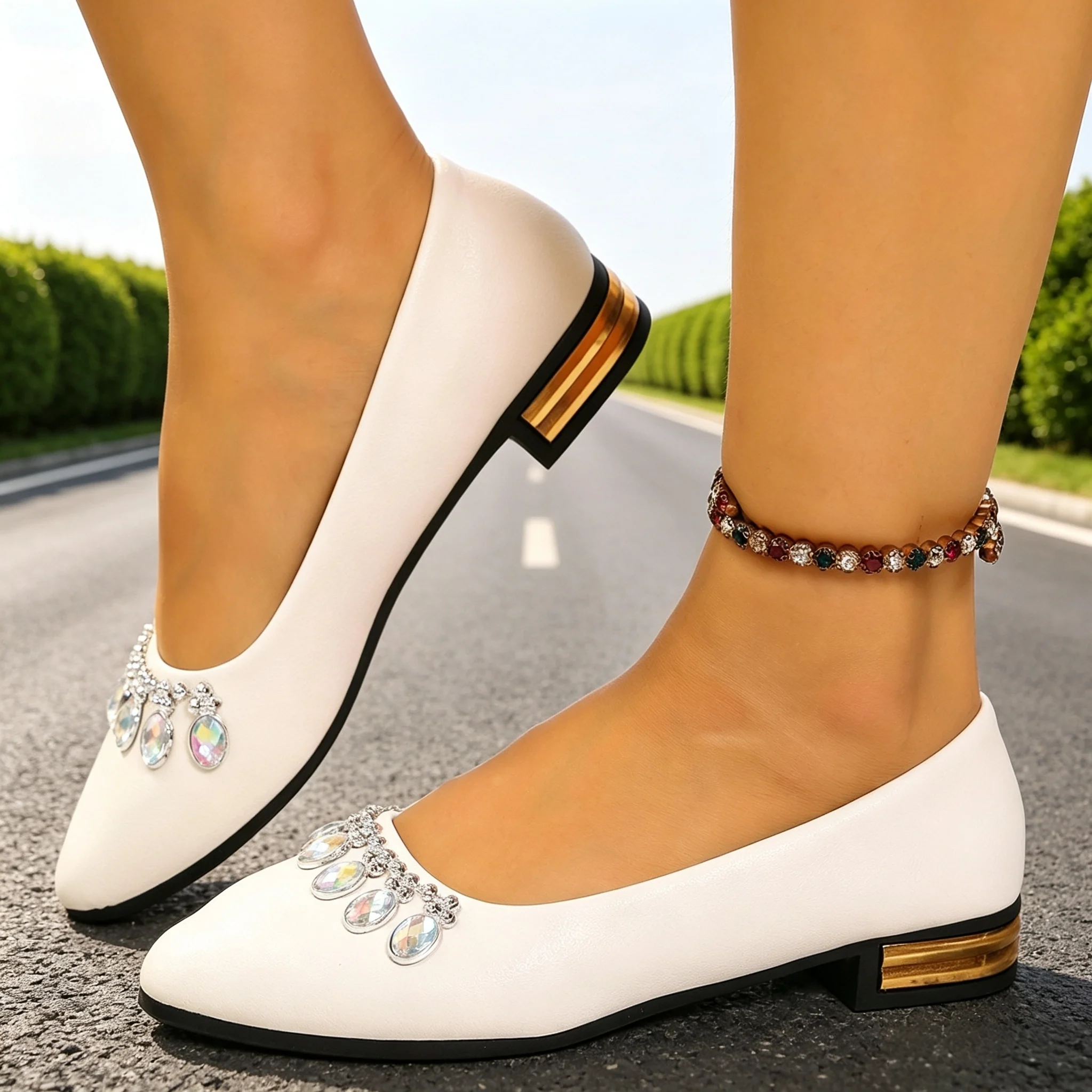 Women'S Fashion Loafers - Kadın Düz Ayakkabılar Sivri Burun Bale