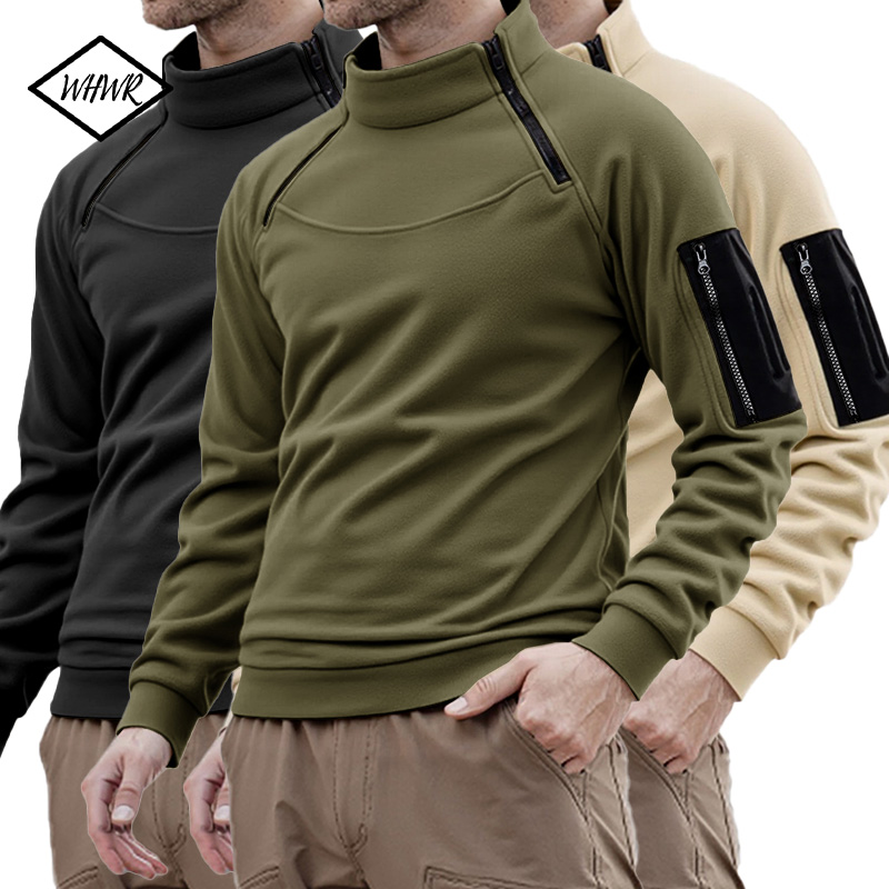 Ribbed Knit Sweater - Erkek Uzun Kollu Taktik Kapüşonlular Askeri