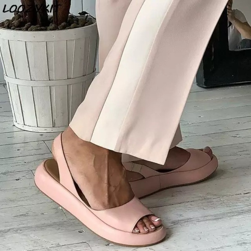 Women'S Fashion Gym Shoes - Düz Sandalet Terlik Kadın Bulut Parmak
