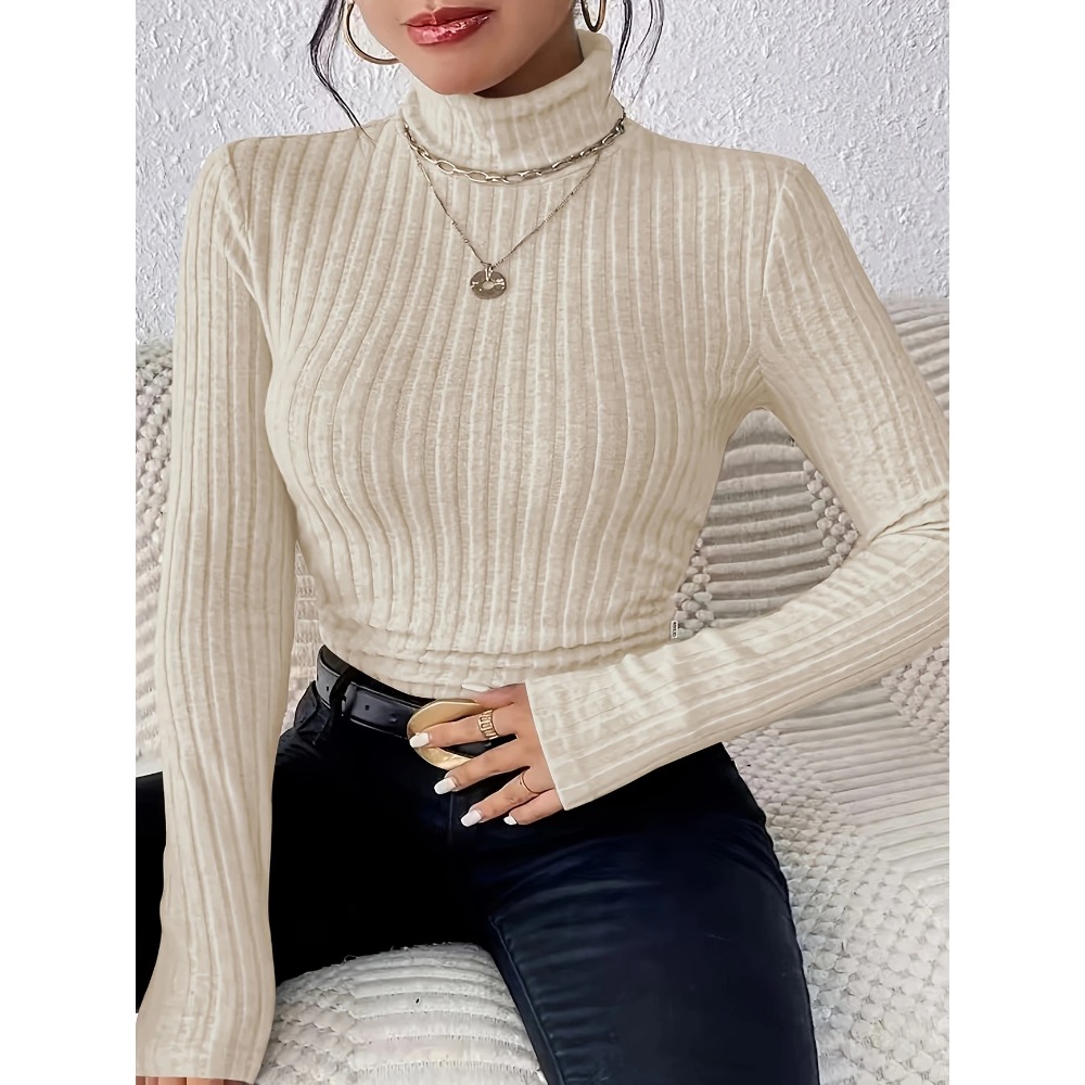 Ribbed Knit Sweater - Artı Boyutu 1XL-5XL kadın Slim Fit