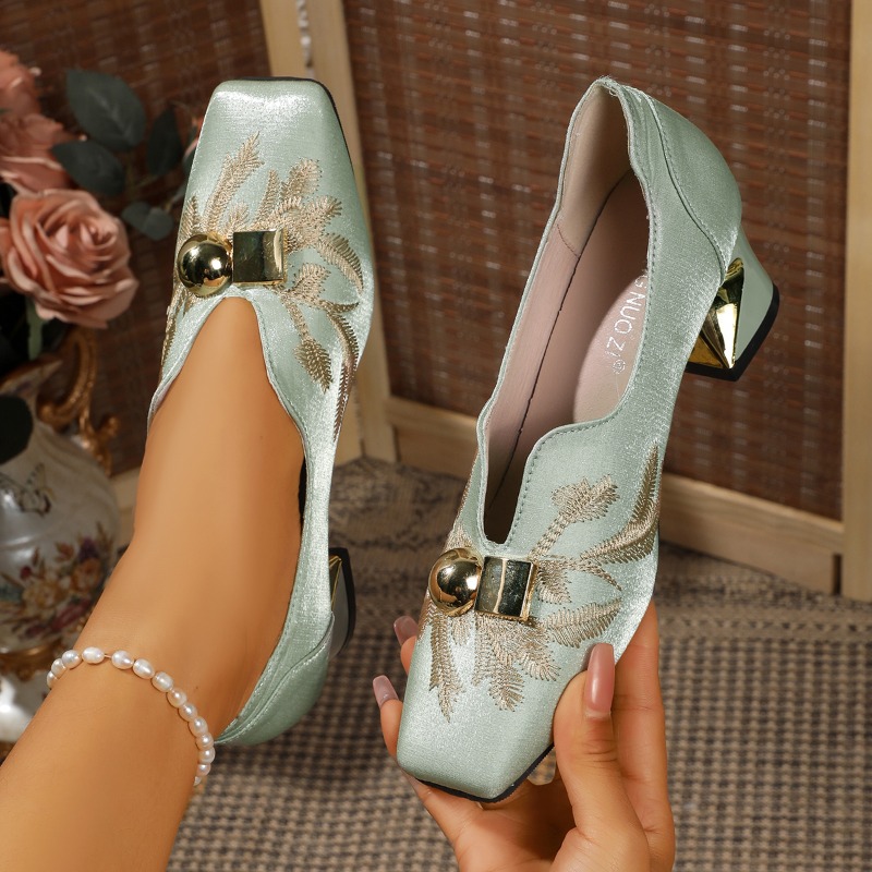Slip Dress Satin - 2026 Yeni Kadın 5.5CM Blok Topuklu