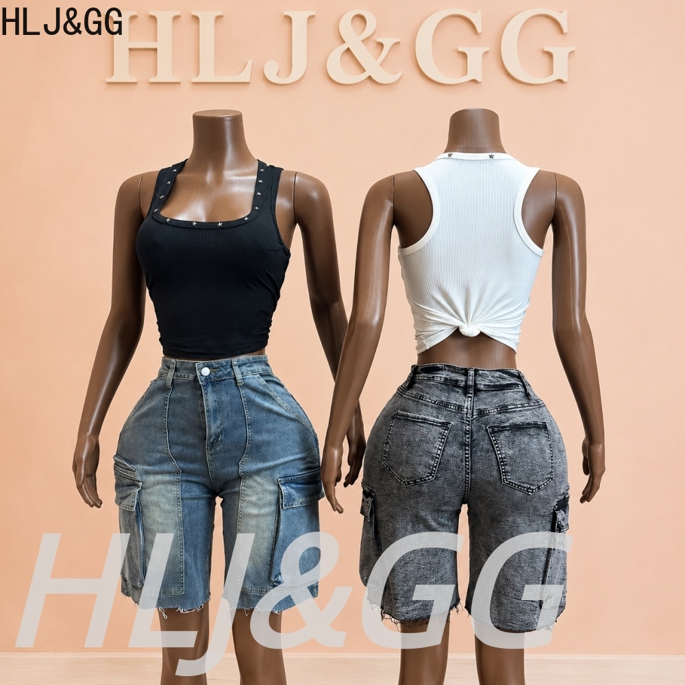 HLJ&GG Moda Denim Cepli Düz Şo - Women Fashion Jeans Top incelemesi ve fiyatı