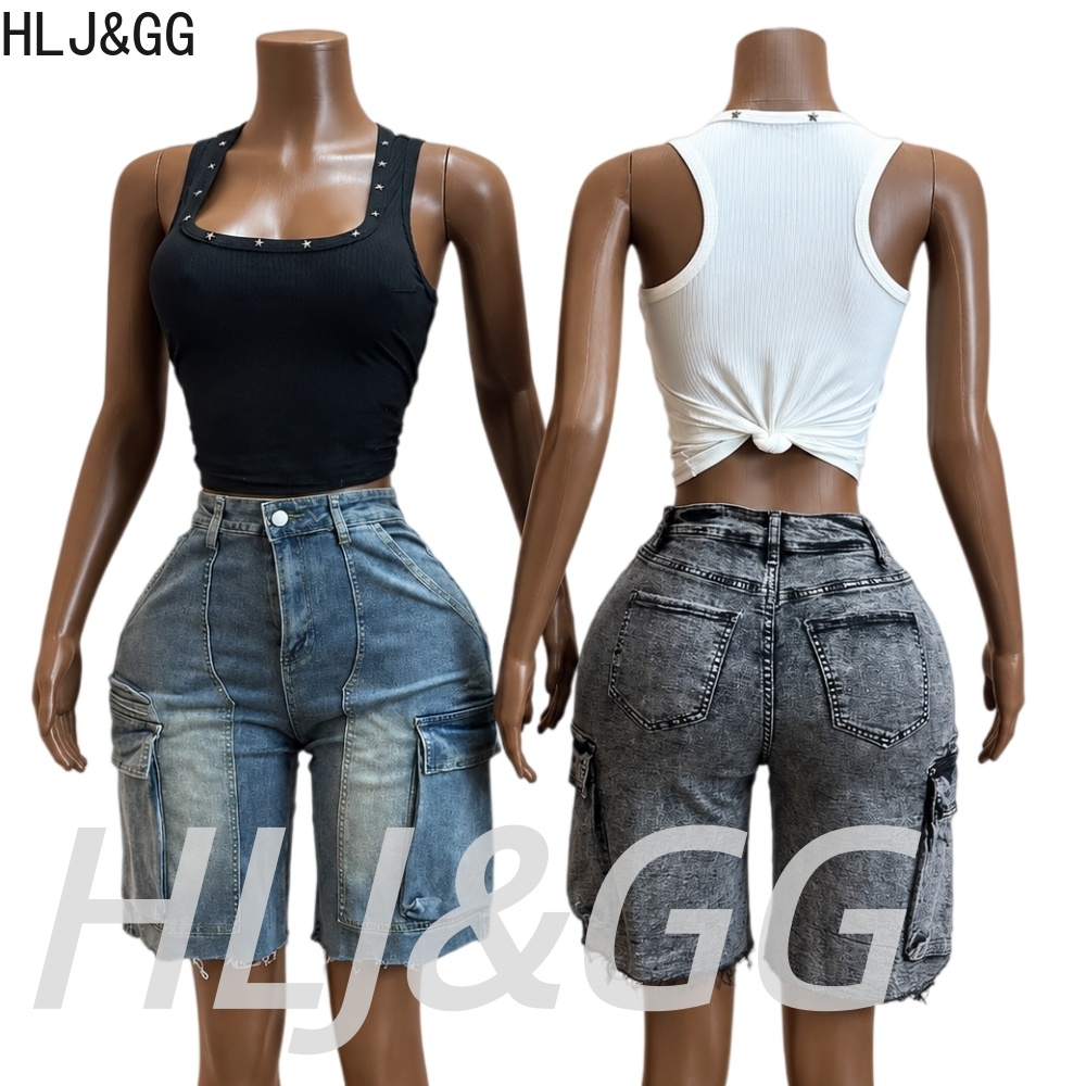 HLJ&GG Moda Denim Cepli Düz Şo - Women Fashion Jeans Top incelemesi ve fiyatı