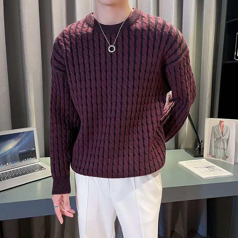 Erkekler kalın kazak sonbahar  - Ribbed Knit Sweater incelemesi ve fiyatı