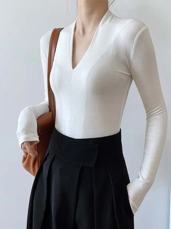 V Yaka İnce Kesim Gömlek Uzun  - Women'S Fashion Tops incelemesi ve fiyatı