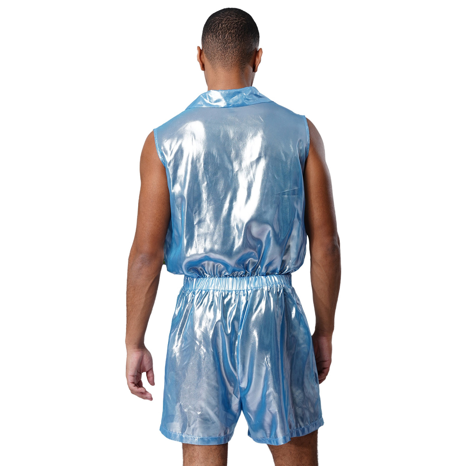 Erkek Şeffaf Parlak Metalik Şi - Sleeveless Jumpsuit incelemesi ve fiyatı