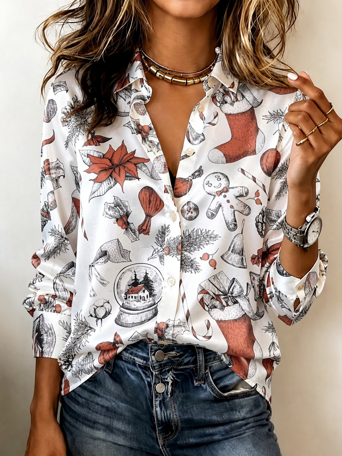 Yumuşak Yaka Uzun Kollu Saten  - Women Fashion Outfits incelemesi ve fiyatı