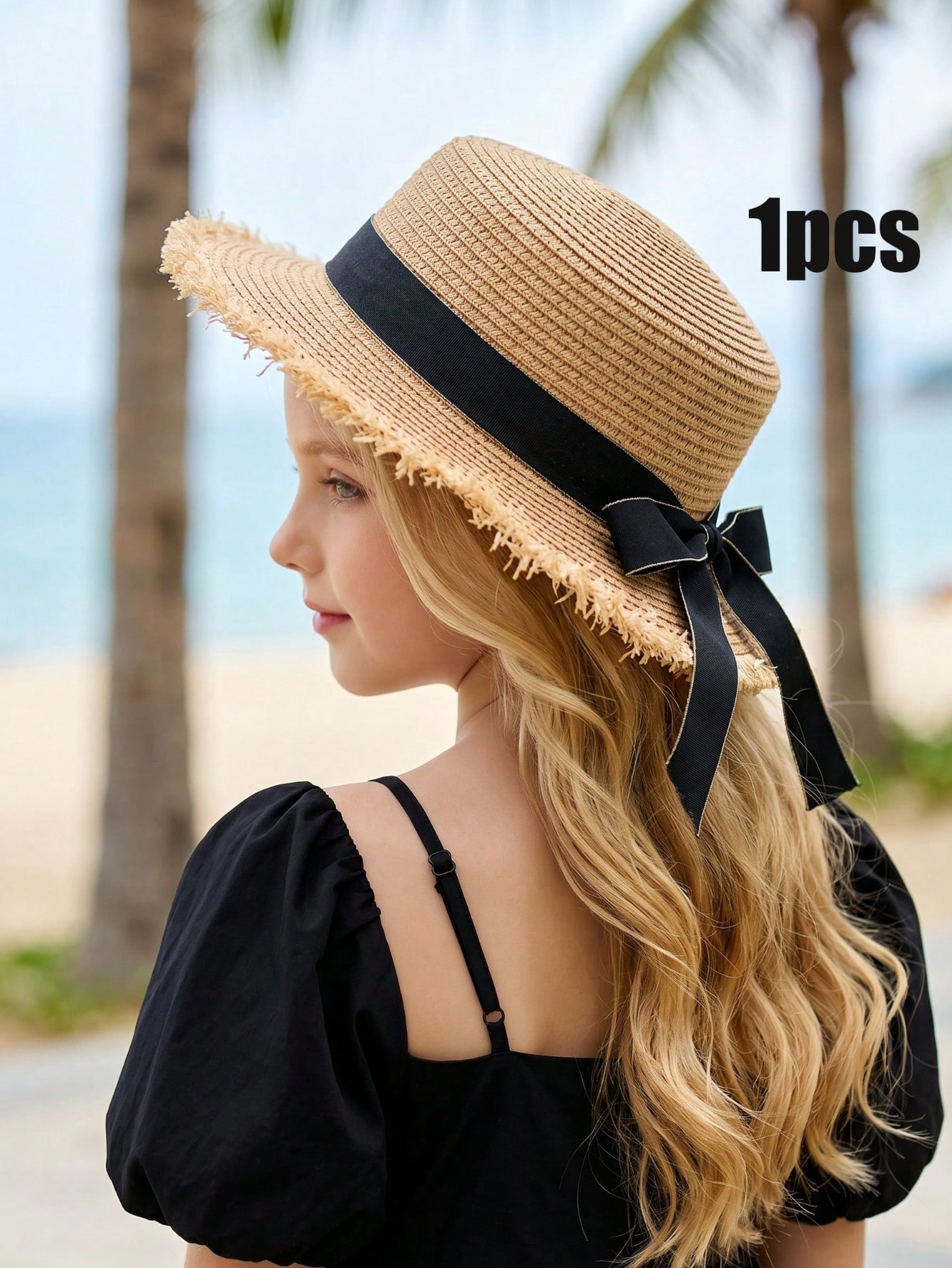 1 adet 3-8Y kızlar kahve kırık - Straw Hat Summer incelemesi ve fiyatı