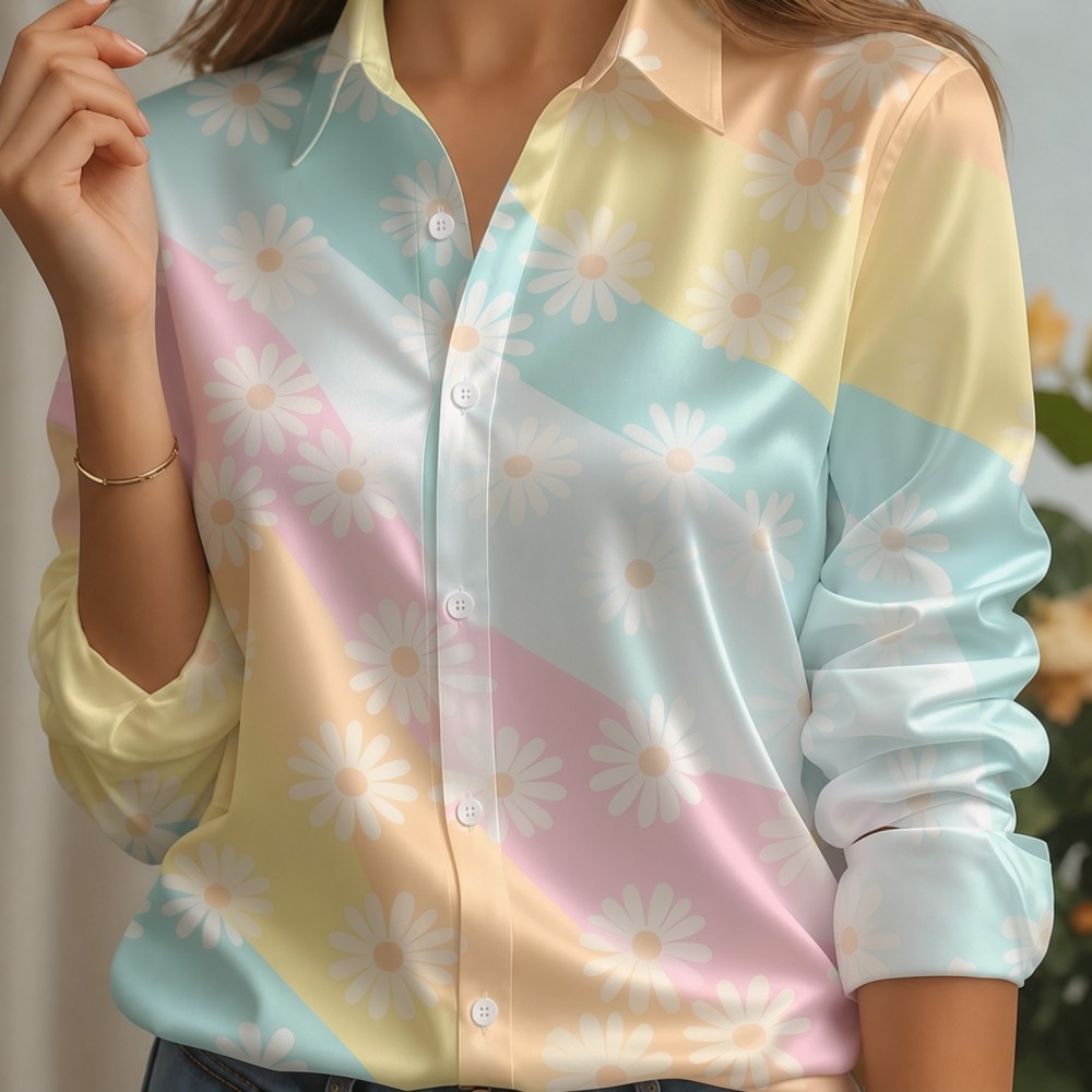 Kadın Saten Yaka Gömlek Pastel - Women Fashion Outfits incelemesi ve fiyatı