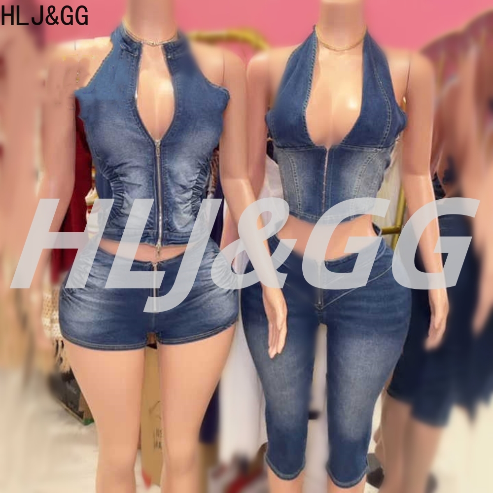 HLJ&GG Mavi Moda Denim Halter  - Women Fashion Jeans Top incelemesi ve fiyatı