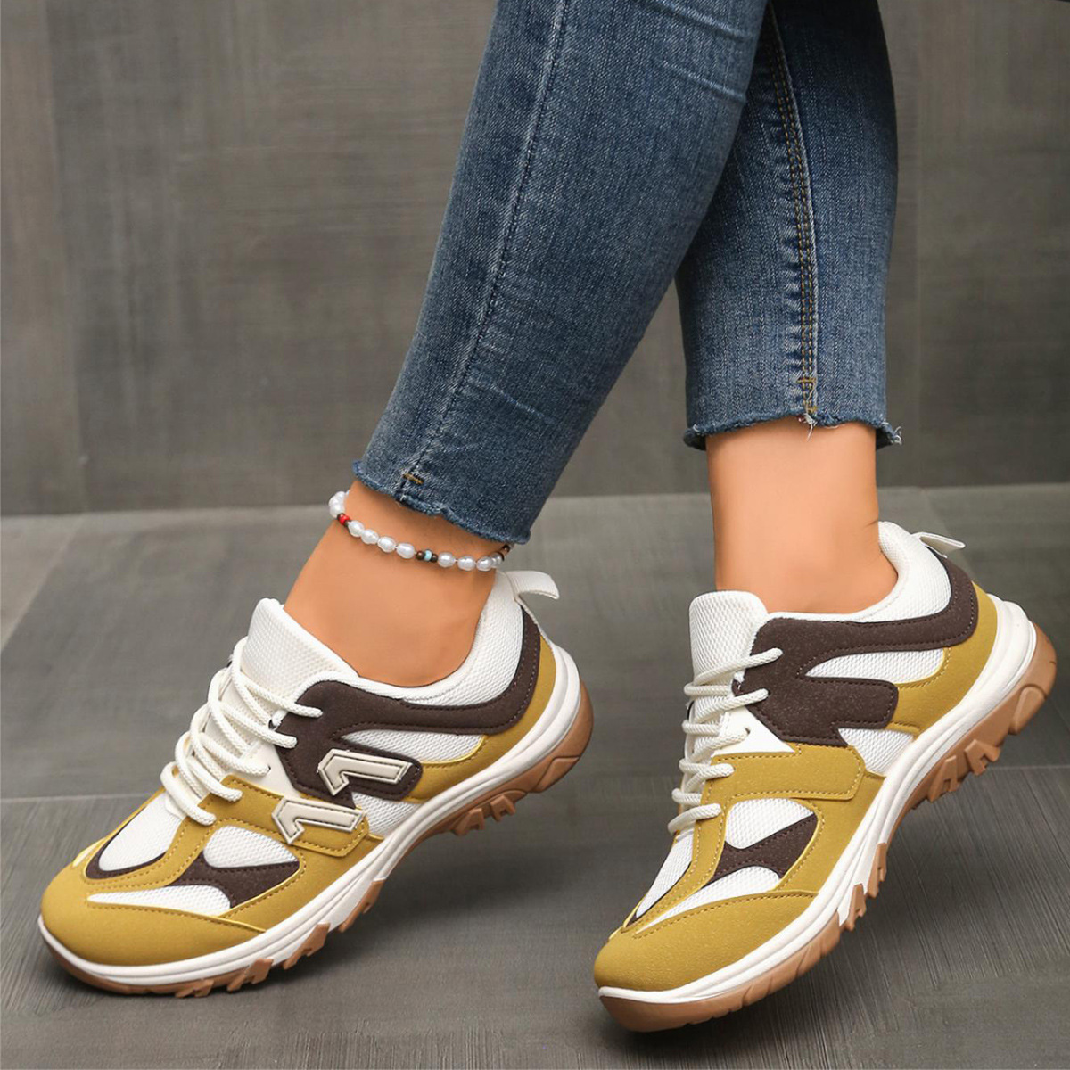 Moda Gri Sarı Karışık Renk Kay - Women'S Yellow Fashion Sneakers incelemesi ve fiyatı