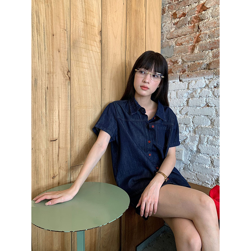 Benuynffy Retro Kısa Kollu den - Women Fashion Jeans Top incelemesi ve fiyatı