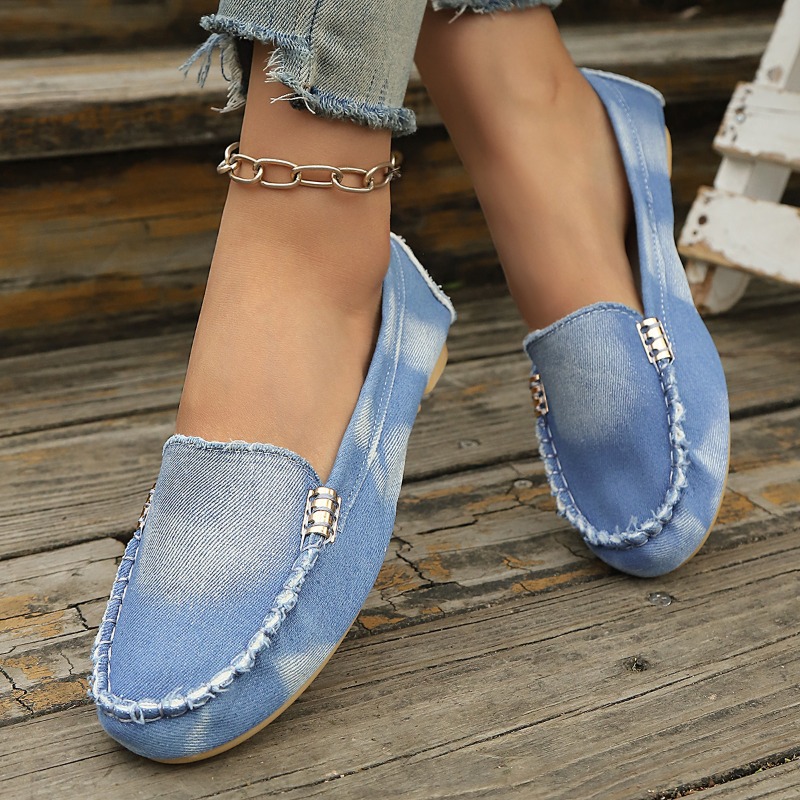 Moda Açık Mavi Kot Mokasenler  - Women'S Fashion Loafers incelemesi ve fiyatı