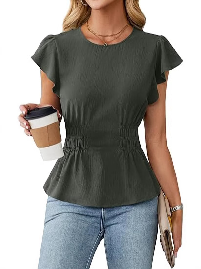 Kadın Fırfırlı Kısa Kollu Bluz - Women'S Fashion Tops incelemesi ve fiyatı